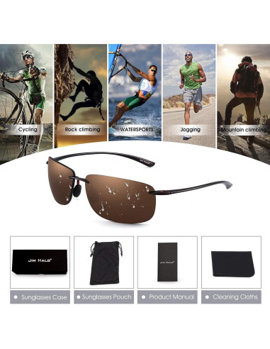 Gafas de sol deportivas JIM HALO TR90 UV400 para hombres