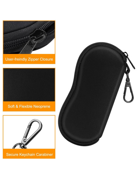 Funda de Gafas Fintie Neopreno con Mosquetón Negra 19x9cm