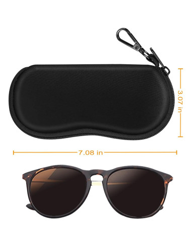 Funda de Gafas Fintie Neopreno con Mosquetón Negra 19x9cm