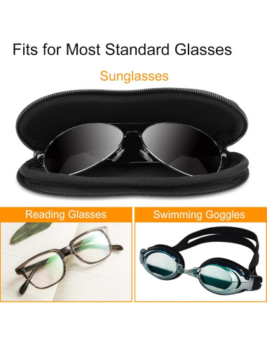 Funda de Gafas Fintie Neopreno con Mosquetón Negra 19x9cm