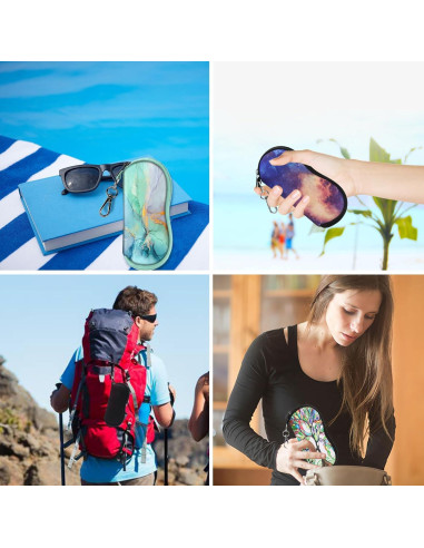 Funda de Gafas Fintie Neopreno con Mosquetón Negra 19x9cm