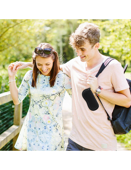 Funda de Gafas Fintie Neopreno con Mosquetón Negra 19x9cm