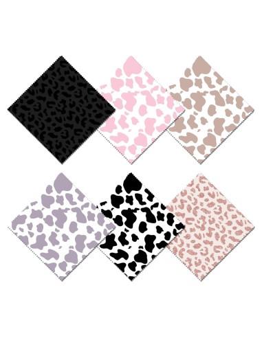 Paño de limpieza de gafas BHAHB 6 PCS microfibra leopardo
