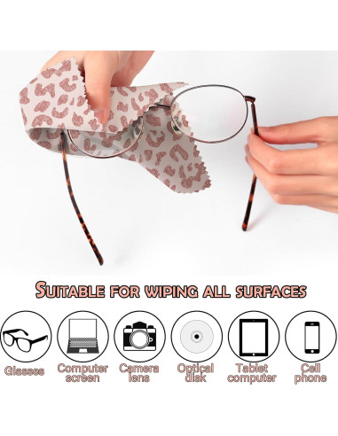 Paño de limpieza de gafas BHAHB 6 PCS microfibra leopardo