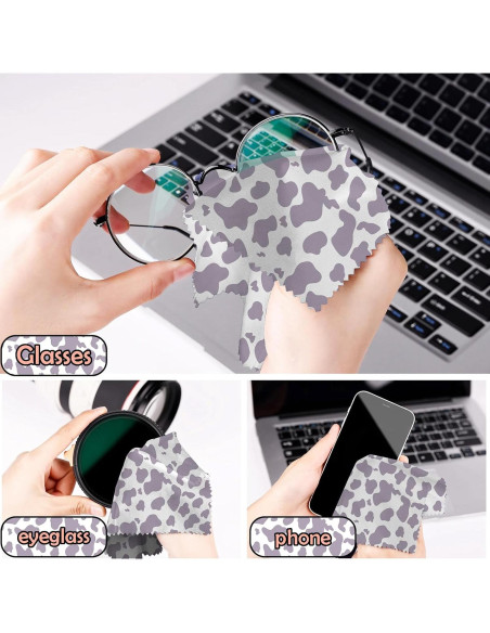 Paño de limpieza de gafas BHAHB 6 PCS microfibra leopardo