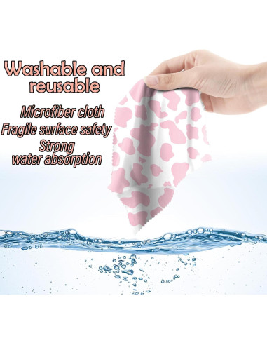 Paño de limpieza de gafas BHAHB 6 PCS microfibra leopardo