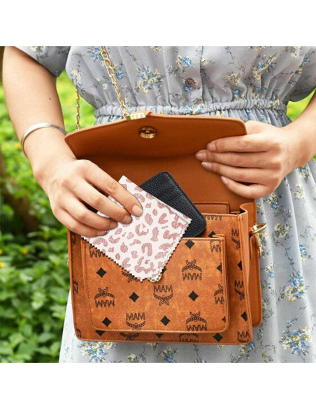 Paño de limpieza de gafas BHAHB 6 PCS microfibra leopardo