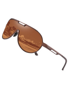 Gafas de sol polarizadas TEAPLMTT para hombres marco metal ligero