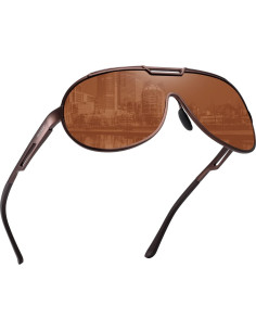 Gafas de sol polarizadas TEAPLMTT para hombres marco metal ligero 2