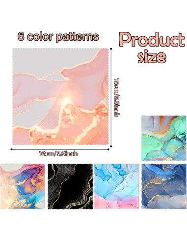 Paño de limpieza de gafas BHAHB 6 PCS microfibra mármol