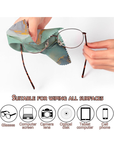 Paño de limpieza de gafas BHAHB 6 PCS microfibra mármol
