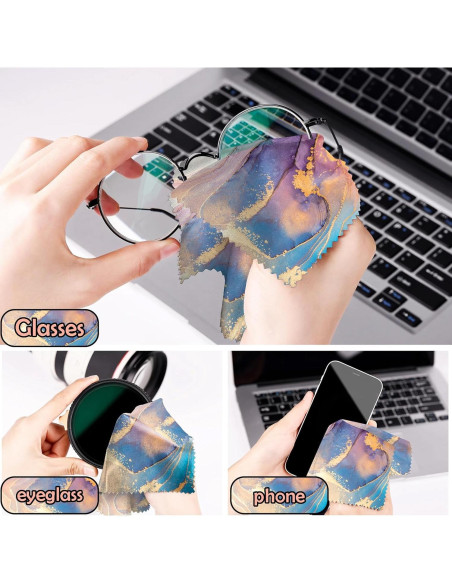 Paño de limpieza de gafas BHAHB 6 PCS microfibra mármol