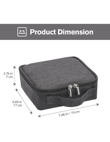 Estuche Organizador de Gafas de Sol Lolalet - 4 Ranuras, Gris Oscuro