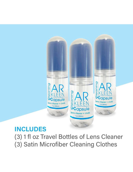 Kit de limpieza de lentes AR Kleen 3 cápsulas 30 ml cada una