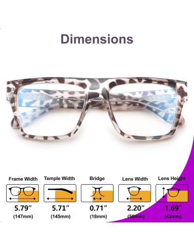 Gafas VISOONE Bloqueo Luz Azul Chunky Unisex Alba