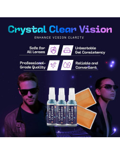 Kit Limpiador de Lentes UltraVue 3 x 60ml + 2 Paños Microfibra 2