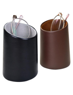 Soporte para Gafas Bleiou de Cuero PU Marrón y Negro