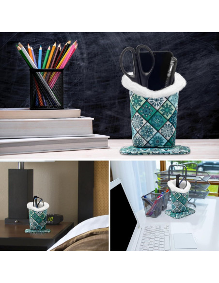 Soporte para Gafas Face Shadow Verde a Cuadros con Forro de Felpa Soporte para Gafas Face Shadow Verde a Cuadros con Forro de Felpa