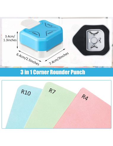 Cortador de Papel y Punch de Esquina 3 en 1 Zonon 28x10.5 cm