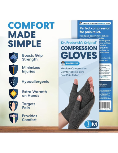 Guantes de Compresión Dr. Frederick para Artritis - Mediano