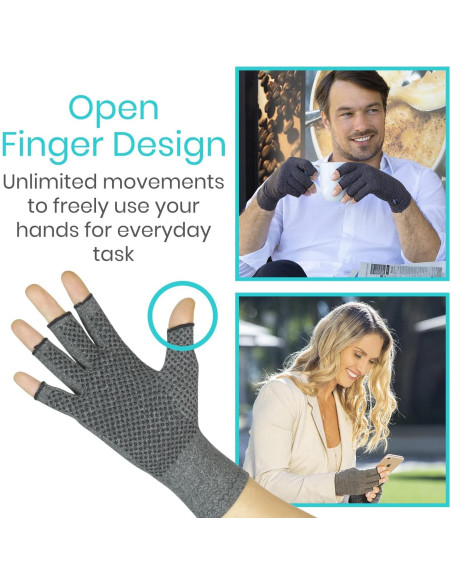 Guantes Vive para Artritis - Compresión Abiertos Grande Guantes Vive para Artritis - Compresión Abiertos Grande