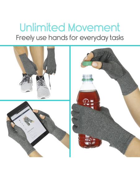 Guantes Vive para Artritis - Compresión Abiertos Grande Guantes Vive para Artritis - Compresión Abiertos Grande