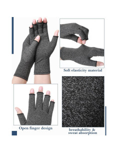 Guantes de Compresión SATINIOR para Artritis Sin Dedos - 5 Pares 2