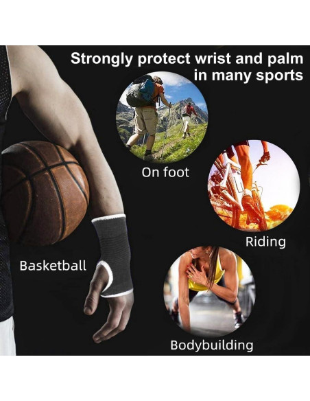 Mangas de Soporte para Muñeca JUSDIQIR Compresión Negro