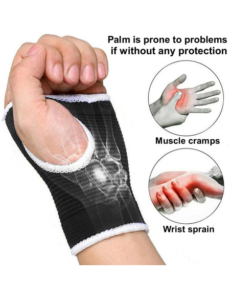 Mangas de Soporte para Muñeca JUSDIQIR Compresión Negro