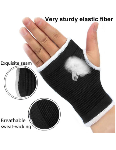 Mangas de Soporte para Muñeca JUSDIQIR Compresión Negro