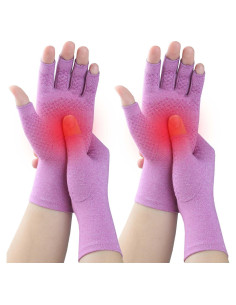 Guantes de Compresión Kecartu para Artritis - 2 Pares, Grande