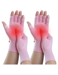 Guantes de Compresión Kecartu para Artritis Rosa Mediano
