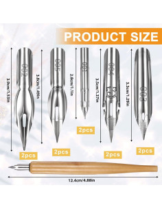 Juego de Caligrafía Oblicua Piriuuo 11 Piezas con Soporte 2