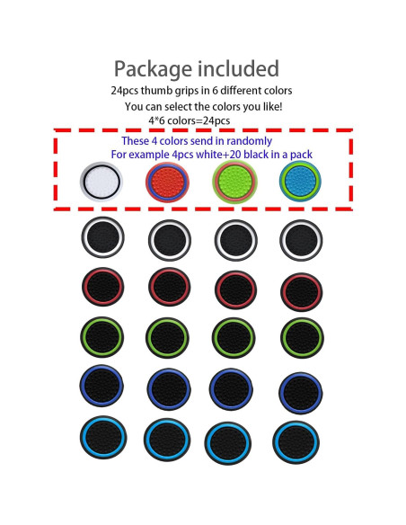 24 Tapas de Silicona Antideslizantes CTHTBZ para Joystick