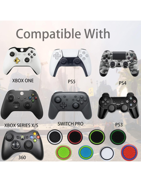 24 Tapas de Silicona Antideslizantes CTHTBZ para Joystick