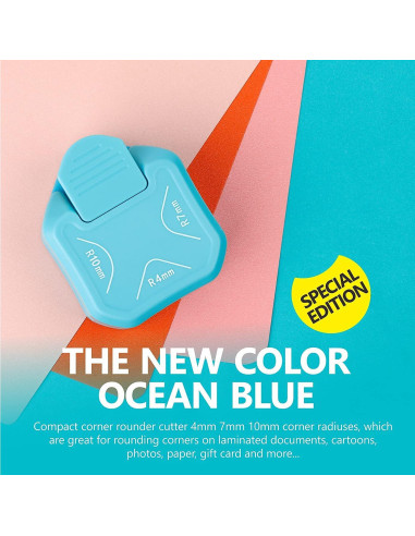 Cortador de esquinas 3 en 1 BearBoss - Azul Océano, 4mm, 7mm, 10mm