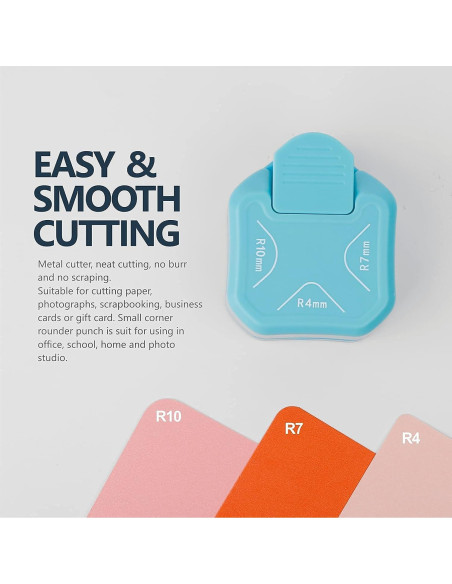 Cortador de esquinas 3 en 1 BearBoss - Azul Océano, 4mm, 7mm, 10mm