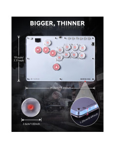 Controlador Arcade Sehawei T13 con RGB y Turbo para PC/PS4/Switch 2