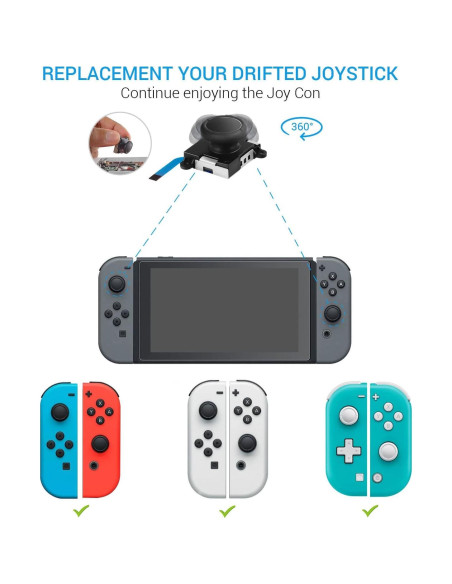 Reemplazo JoyCon JAOYSTII 4 Piezas para Nintendo Switch