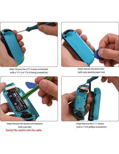 Reemplazo JoyCon JAOYSTII 4 Piezas para Nintendo Switch