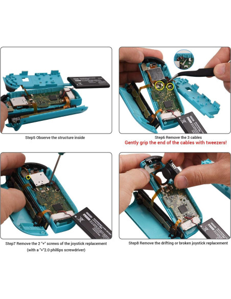 Reemplazo JoyCon JAOYSTII 4 Piezas para Nintendo Switch