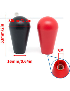 Bolas de Joystick Surf Turtle Rojo y Negro 53mm para Arcade 2