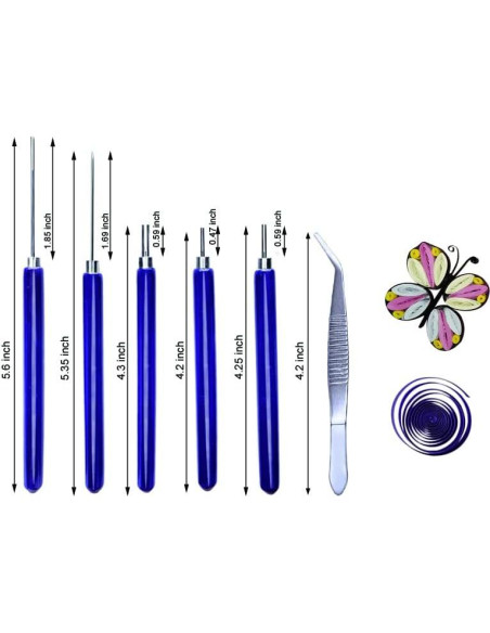 Kit de Quilling 8 Piezas XIWUMOER - Herramientas DIY Azul