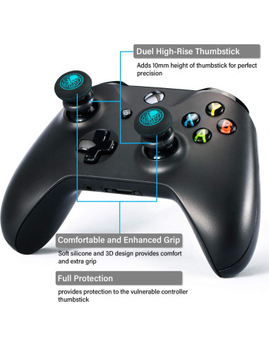 Extensor de Thumbstick Playrealm + Funda Silicona Xbox