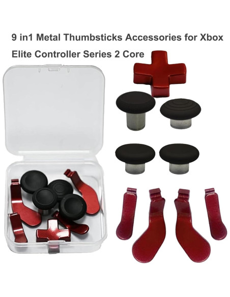 Kit 9 en 1 Accesorios Xbox Elite Series 2 Rojo