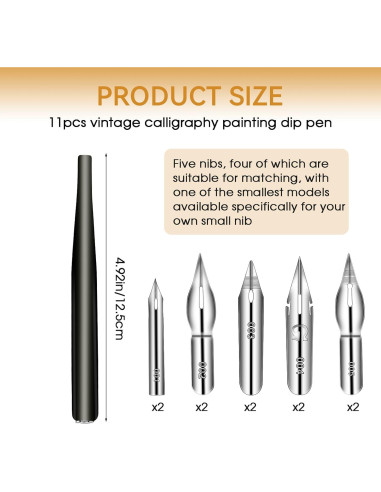 Juego de Pluma de Buceo Mozeat Lens con 10 Puntas de Caligrafía