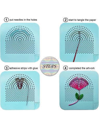 Kit de Quilling 8 Piezas XIWUMOER - Herramientas DIY Azul