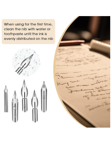 Juego de Pluma de Buceo Mozeat Lens con 10 Puntas de Caligrafía
