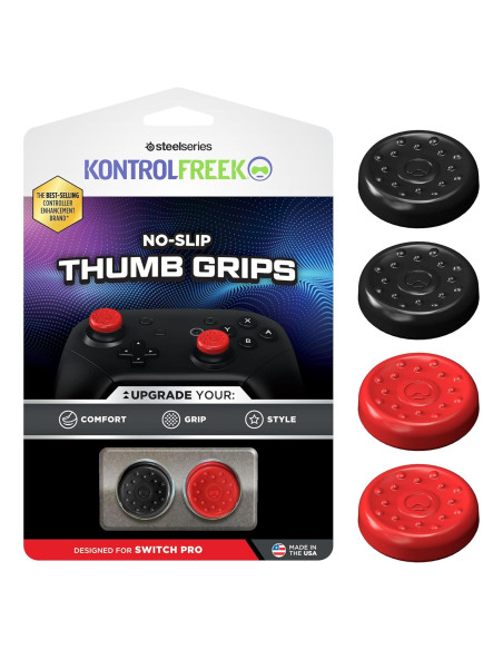 Agarres para Pulgar KontrolFreek para Nintendo Switch Pro - Rojo y Negro