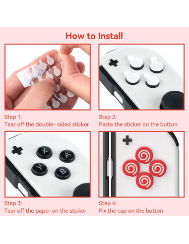 Tapas de Botones Yocore para Nintendo Switch - Pastel de Fresa